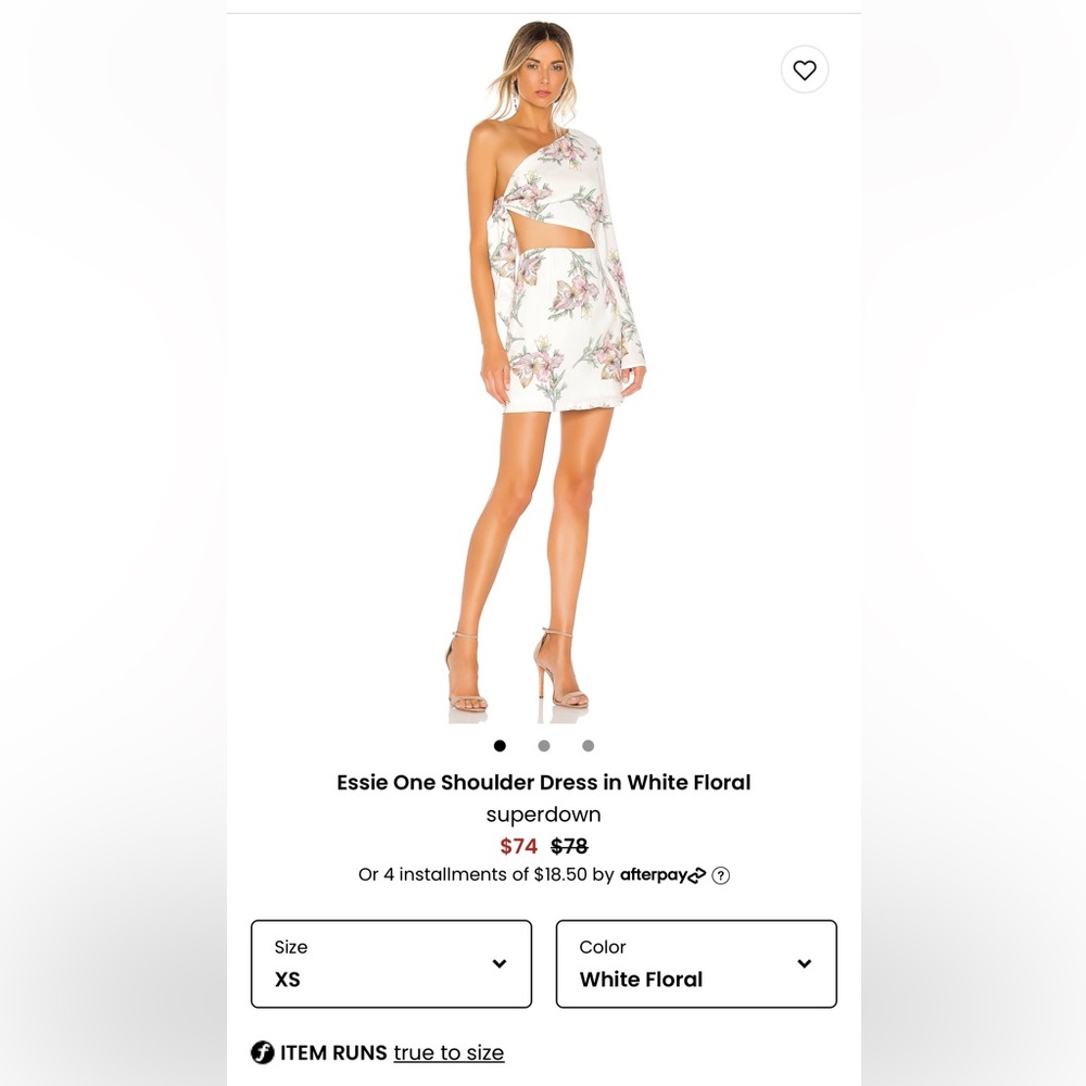 Revolve Essie One Shoulder Dress in White Floral